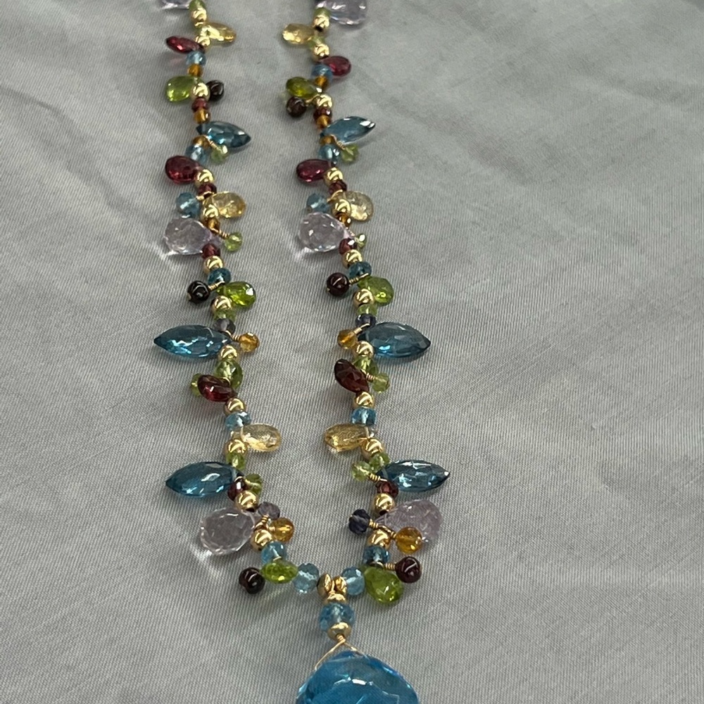 Multi color Gemstone Necklace - Picture 4 of 5
